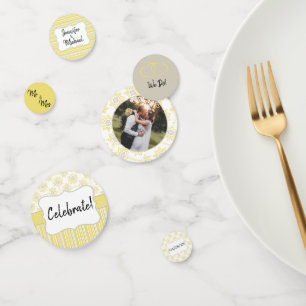 Bee Yellow and Grey Geometric Custom Confetti