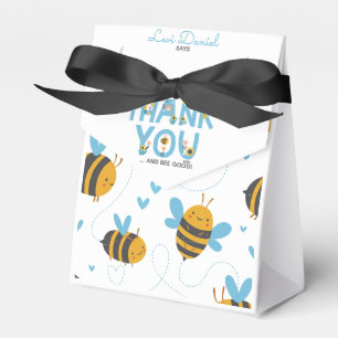 Bee Yellow & Blue Floral ONE Baby's 1st Birthday Favour Box