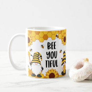 Bee You tiful Gnome Bee Hive Design Coffee Mug Cup