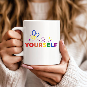 Bee Yourself Rainbow Pride Cute Bumblebee Coffee Mug