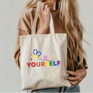 Bee Yourself Rainbow Pride Cute Bumblebee Tote Ba Bag