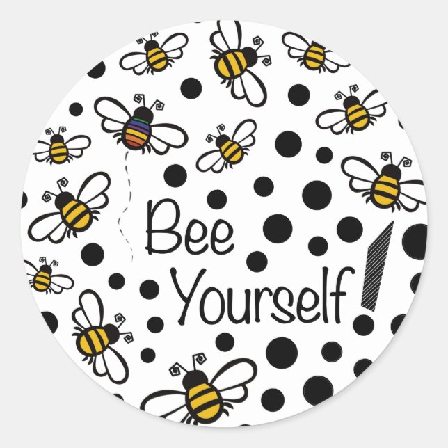 Bee Yourself Round Sticker (Front)