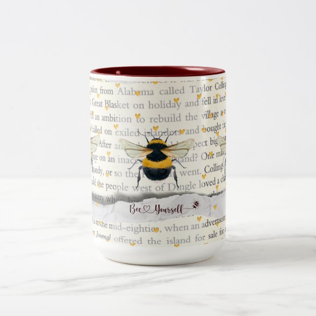 "Bee Yourself" Two-Tone Coffee Mug (Center)