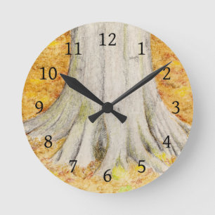 Beech Feet Round Clock