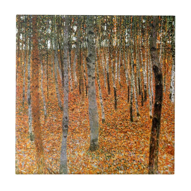 Beech Forest by Gustav Klimt Ceramic Tile (Front)