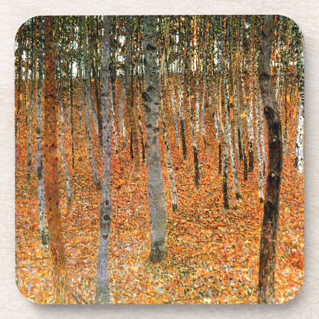 Beech Forest by Gustav Klimt Coaster (Front)