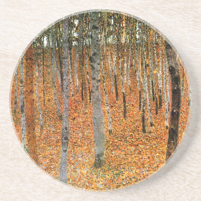 Beech Forest by Gustav Klimt Coaster (Front)