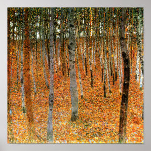 Beech Forest by Gustav Klimt Fine Art Poster Print