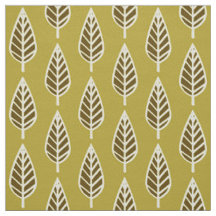 Beech leaf pattern - Camel tan and brown Fabric