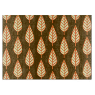 Beech leaf pattern - Orange and brown Cutting Board