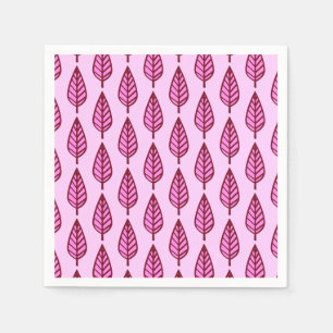 Beech leaf pattern - pink and burgundy napkin