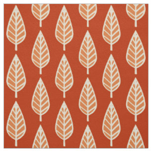 Beech leaf pattern - Shades of mandarin orange Fabric