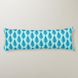 Beech leaf pattern - Shades of sky blue Body Cushion