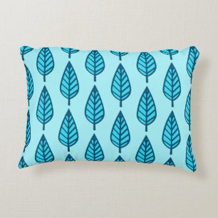 Beech leaf pattern - Shades of sky blue Decorative Cushion