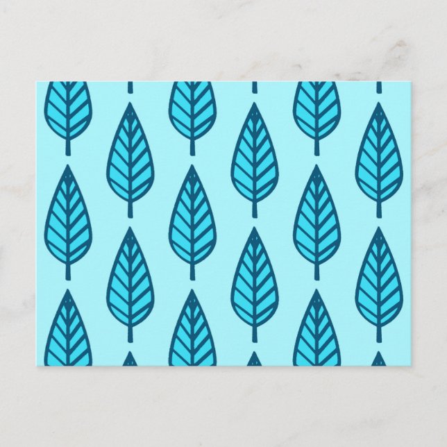 Beech leaf pattern - Shades of sky blue Postcard (Front)