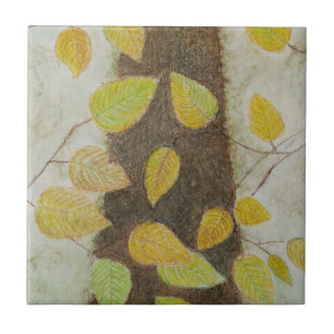 Beech Leaves Ceramic Tile