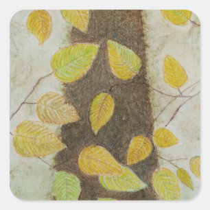 Beech Leaves Square Sticker