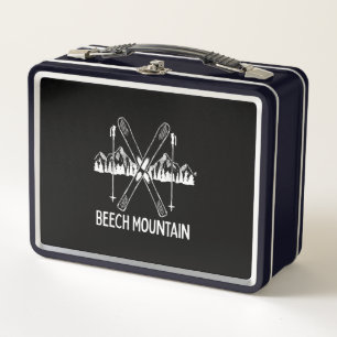 Beech Mountain North Carolina NC Retro Skiing Metal Lunch Box