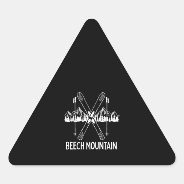 Beech Mountain North Carolina NC Retro Skiing Triangle Sticker (Front)