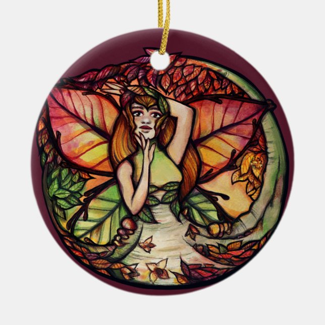 Beech Tree Fairy Nature Lovers                     Ceramic Ornament (Front)