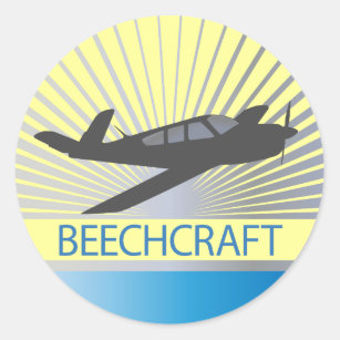 Beechcraft Aircraft Classic Round Sticker