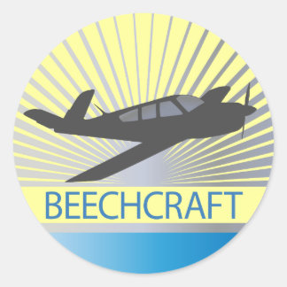 Beechcraft Aircraft Classic Round Sticker