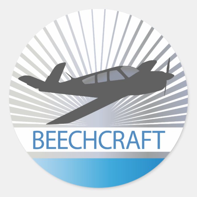 Beechcraft Aircraft Classic Round Sticker (Front)