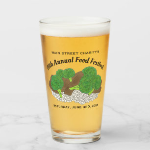 Beef and Broccoli Chinese Restaurant Food Festival Glass