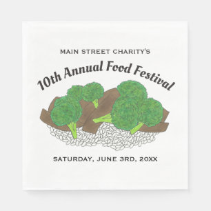 Beef and Broccoli Chinese Restaurant Food Festival Napkin