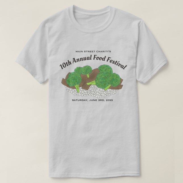 Beef and Broccoli Chinese Restaurant Food Festival T-Shirt (Design Front)