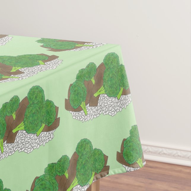 Beef and Broccoli Chinese Restaurant Takeout Food Tablecloth (In Situ)