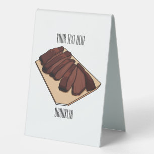 Beef brisket cartoon illustration 