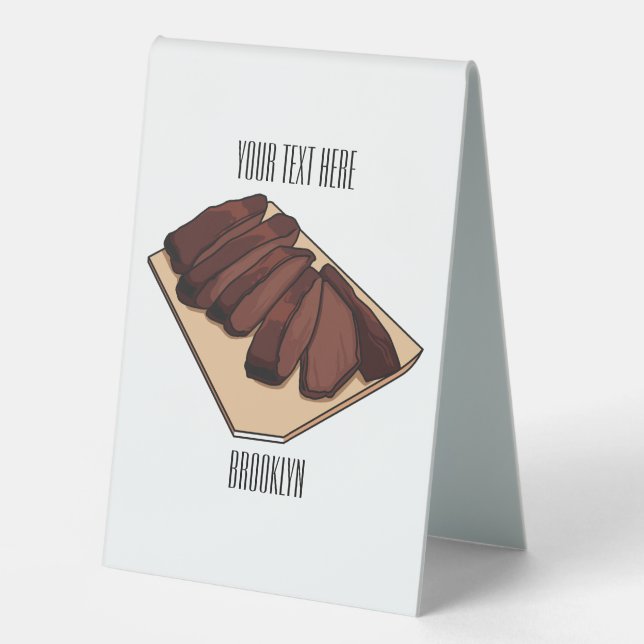 Beef brisket cartoon illustration  (Front)