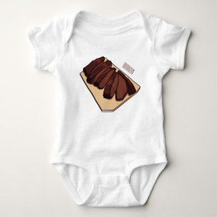 Beef brisket cartoon illustration baby bodysuit