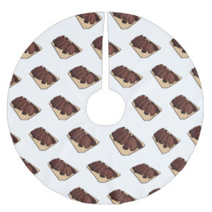 Beef brisket cartoon illustration   brushed polyester tree skirt