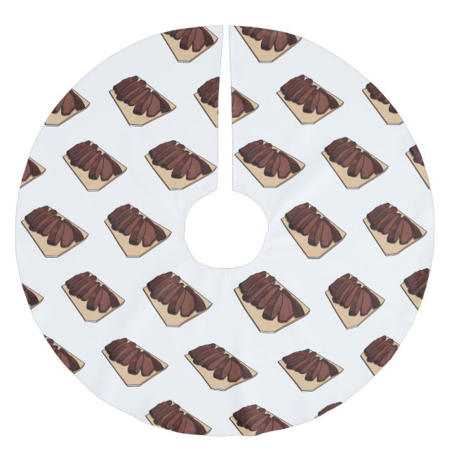 Beef brisket cartoon illustration   brushed polyester tree skirt (Front)