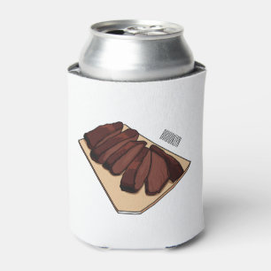 Beef brisket cartoon illustration can cooler