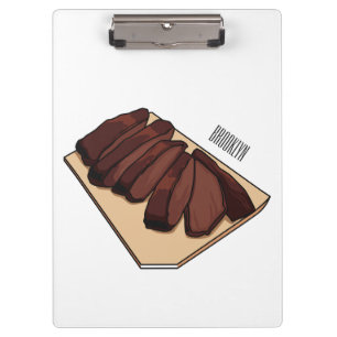 Beef brisket cartoon illustration clipboard