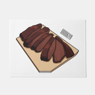 Beef brisket cartoon illustration  doormat
