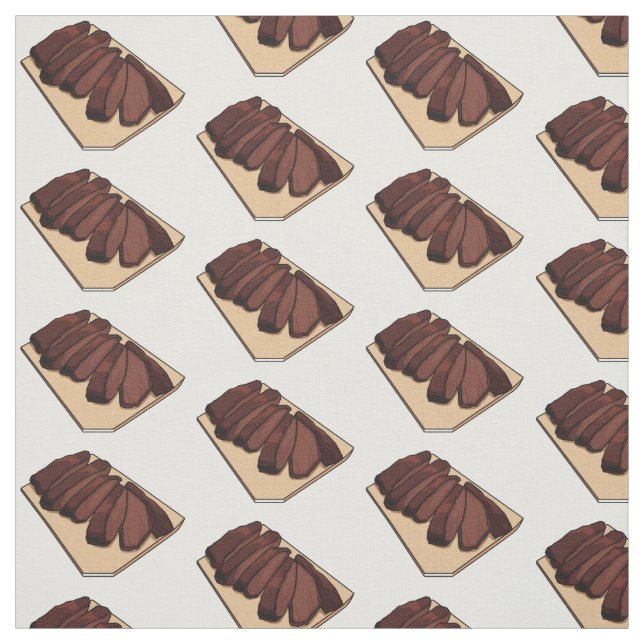 Beef brisket cartoon illustration fabric (Swatch)