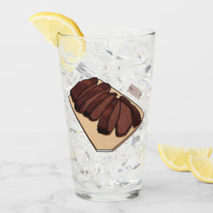 Beef brisket cartoon illustration  glass