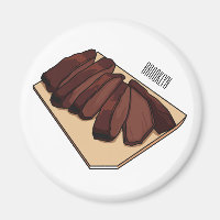 Beef brisket cartoon illustration