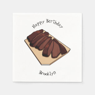 Beef brisket cartoon illustration napkin