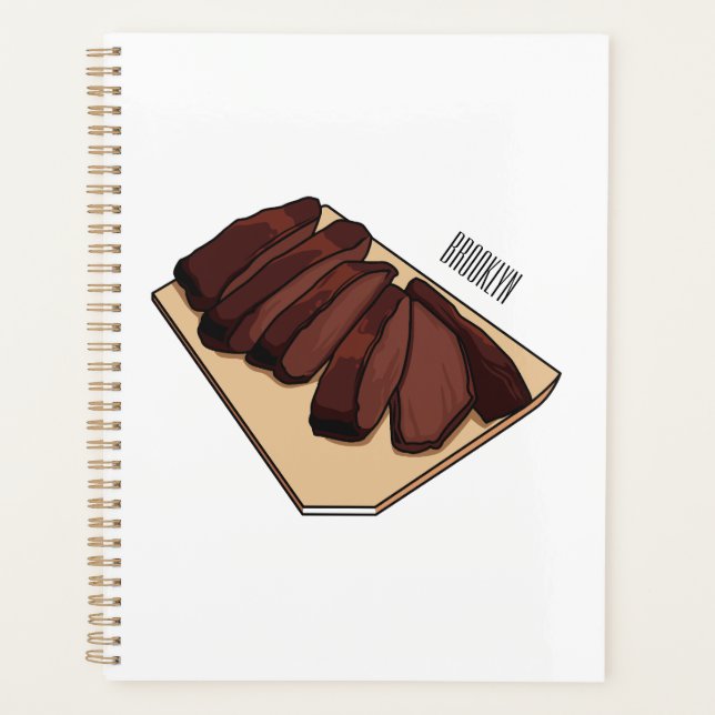 Beef brisket cartoon illustration  planner (Front)
