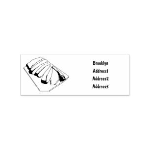 Beef brisket cartoon illustration rubber stamp
