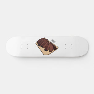 Beef brisket cartoon illustration skateboard