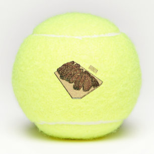 Beef brisket cartoon illustration tennis balls