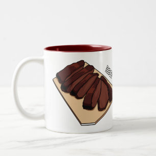 Beef brisket cartoon illustration   Two-Tone coffee mug