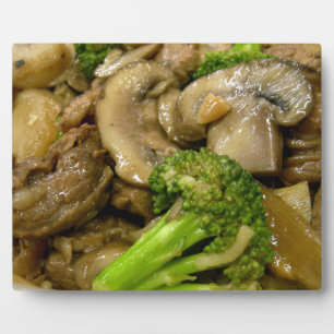 Beef, broccoli & mushroom stir fry plaque