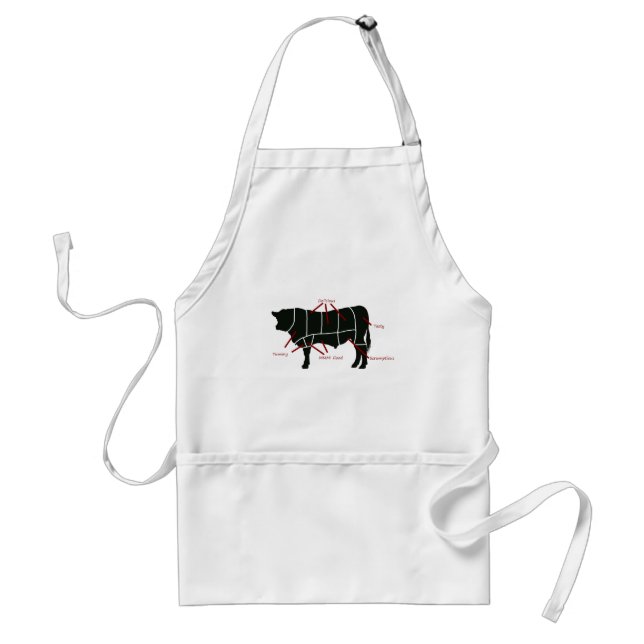 Beef Butcher Chart - Tasty Delicious Yummy Beef! Standard Apron (Front)